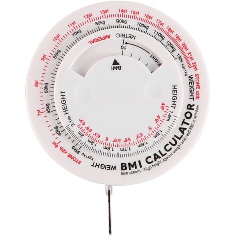 Ruban Mesurant Corps IMC - 1 Unité - PVC - Calculateur Intégré - Tour Taille et Graisse - 150 cm Blanc (1/5)