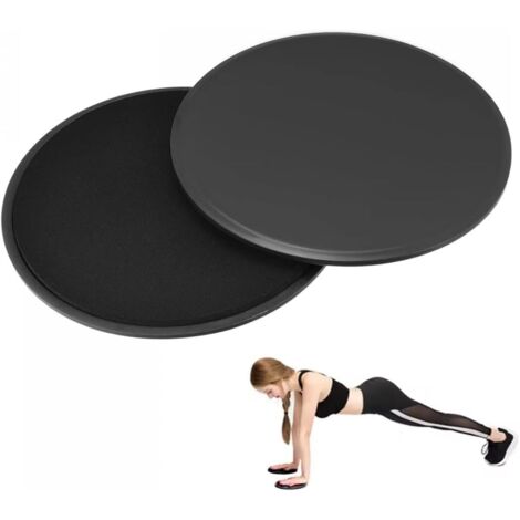 Disque Glisseur - 2 Pièces - PP Et EVA - Double Face - Yoga Pilates Fitness Maison - 18 Cm Noir (1/5)