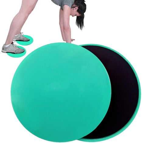 Curseurs D'entraînement - 2 Pièces - PP Et EVA - Double Face Pour Sol Dur Et Moquette - Renforcement Musculaire - Diamètre 17cm (1/5)