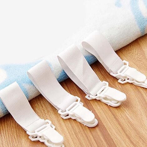 Lot de 4 sangles de fixation pour draps, clips et cordes élastiques antidérapantes (1/5)