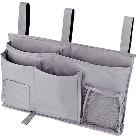 Grand sac de rangement suspendu à 8 poches, idéal pour ranger livres, téléphones portables, tablettes, accessoires et télécommandes. Parfait pour les têtes de lit, les barrières de lit, les dortoirs, (1/5)