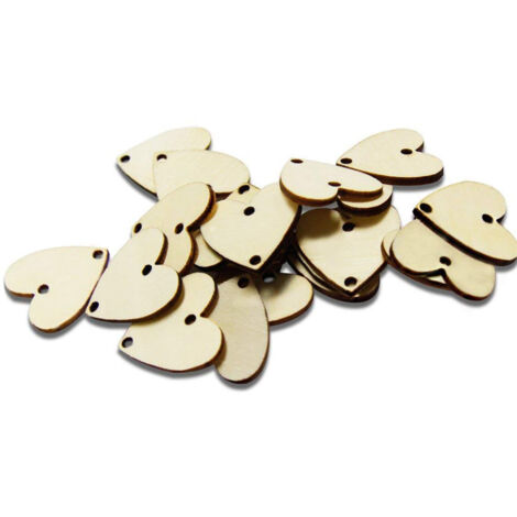 Étiquettes en bois en forme de cœur, 50 disques, 50 anneaux, étiquettes à suspendre, calendrier d'anniversaire (1/5)