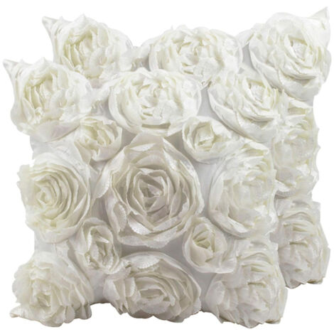 Housses de coussin décoratives, idéales pour les coussins de canapé, décorations romantiques en satin rose pour mariage ou fête, cadeaux pour la maison (lot de 2) (1/5)