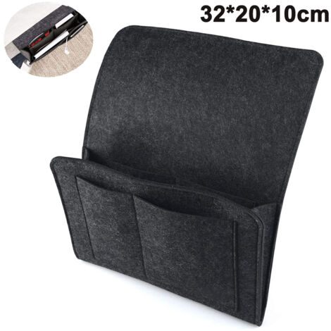 Ce sac de rangement suspendu en feutre, à placer près du lit, du canapé ou du bureau, possède 5 poches et peut contenir des objets tels que des télécommandes, des magazines, des livres, des téléphones (1/5)