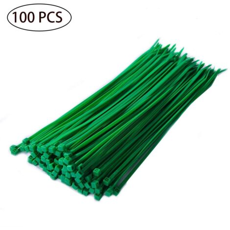 Attaches de câble en nylon, attaches de câble multi-usages de 8 pouces, attaches de câble autobloquantes Carby, fabriquées en plastique super résistant (vert).