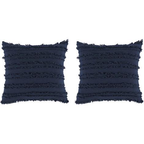 Ensemble de deux housses de coussin décoratives à pompons, ultra-douces, convenant aux canapés, chambres et salons. (1/5)