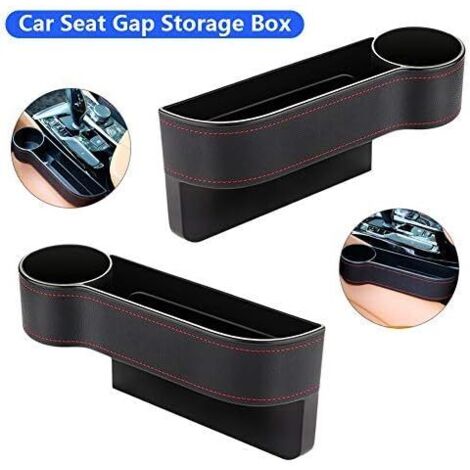 Boîte de rangement pour l'espace entre le siège auto et le porte-gobelet, sac de rangement latéral rembourré en cuir PU de qualité supérieure pour la console centrale, adapté aux accessoires intérieur (1/5)
