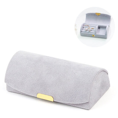 Boîte à bijoux haut de gamme en forme d'arche, pochette de voyage portable pour ranger les bijoux, boîte de rangement pour bracelets et boucles d'oreilles (1/5)