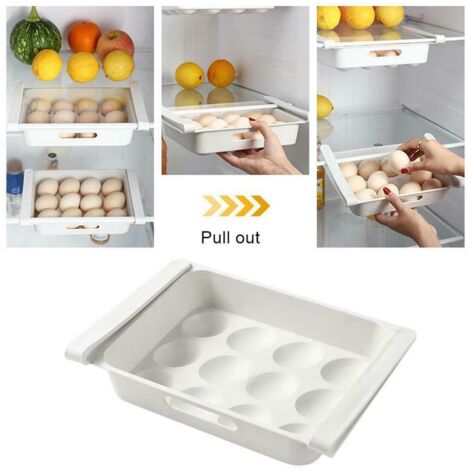 Étagère à blancs d'œufs pour réfrigérateur, étagère pour tiroir de réfrigérateur, boîte à œufs de cuisine à 12 compartiments (1/5)