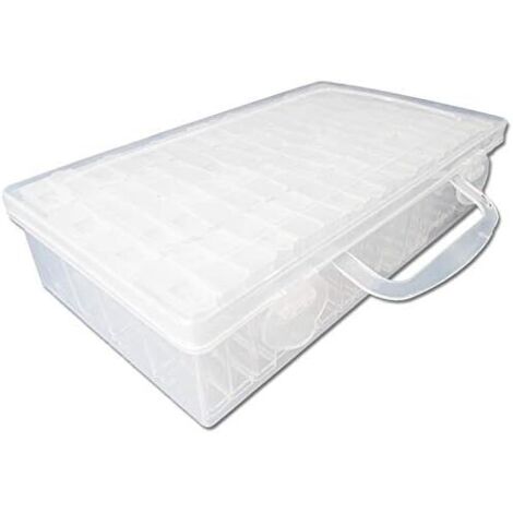 Boîte portable pour broderie diamant perlée, boîte d'accessoires pour peinture diamant, ensemble d'outils pour point de croix, ensemble de rangement pour bijoux à 64 compartiments (1/5)