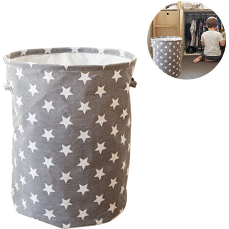 Panier à linge pliable, imperméable, boîte à linge ronde pour la maison, sac de rangement pour jouets d'enfants, sac de rangement avec poignée. (1/5)