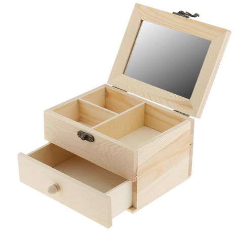 Grande boîte en bois avec couvercle, fabriquée à partir de matériaux naturels, boîte en bois multifonctionnelle – peut être utilisée comme boîte de rangement, boîte d'emballage cadeau, boîte de décora