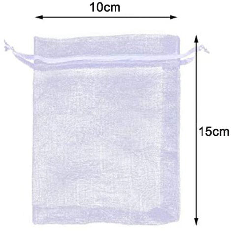 100 pochettes à bijoux transparentes à cordon, idéales pour les mariages, les fêtes, Noël et autres occasions, pouvant servir de cadeaux ou de petits présents. (1/5)