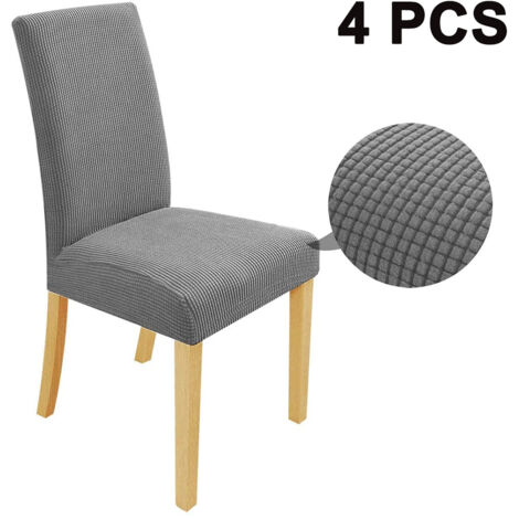 4pcs Il s'agit d'une housse de chaise de salle à manger courte, monobloc, ultra-ajustée, élastique, amovible et lavable, adaptée aux hôtels, restaurants, banquets, mariages et autres occasions.