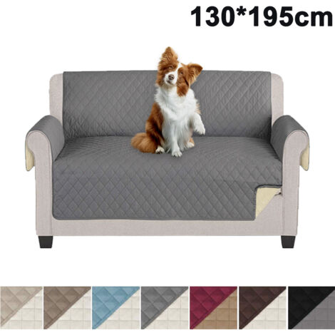 Housse de canapé imperméable double face avec bandes de mousse et sangles élastiques. Convient aux animaux de compagnie, aux enfants, aux chiens et aux chats. (1/5)