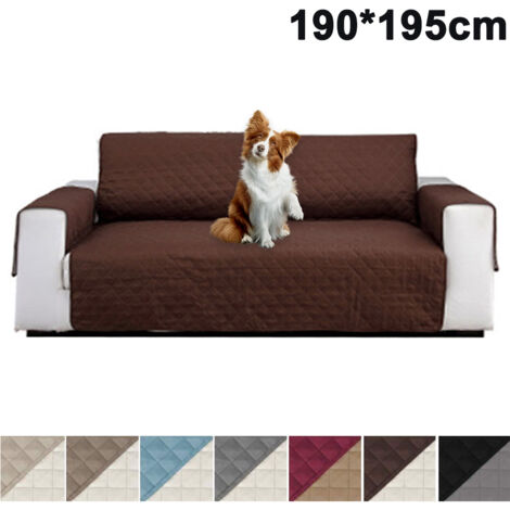 Housse de canapé imperméable double face avec bandes de mousse et sangles élastiques. Convient aux animaux de compagnie, aux enfants, aux chiens et aux chats. (1/5)