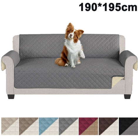 Housse de canapé imperméable double face avec bandes de mousse et sangles élastiques. Convient aux animaux de compagnie, aux enfants, aux chiens et aux chats. (1/5)
