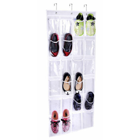 Grand meuble à chaussures derrière la porte, pouvant contenir 20 paires de chaussures, design moderne et élégant. (1/5)