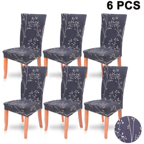 Ensemble de 6 housses de chaises de salle à manger courtes, ultra-ajustées, élastiques, amovibles et lavables, convenant aux hôtels, restaurants, banquets, mariages et autres occasions.