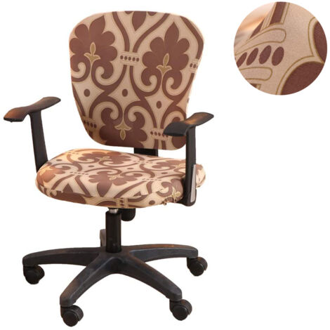 Housse de chaise pivotante universelle en polyester élastique lavable pour chaises de bureau d'ordinateur, housse uniquement. (1/5)