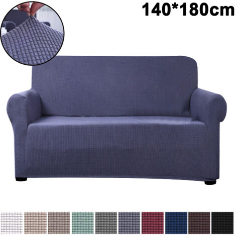 Housse de canapé élastique, protection pour meubles  housse de canapé douce avec base élastique  housse de canapé universelle en velours à carreaux, coloris uni. (1/5)