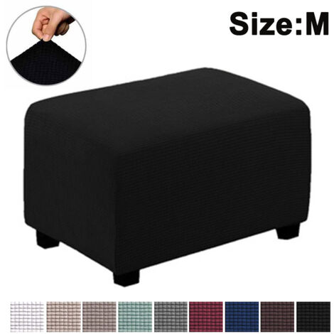 Housse élastique pour repose-pieds, protection pour repose-pieds, housse de rangement pour repose-pieds, protection pour meubles, housse souple rectangulaire pour repose-pieds avec ceinture élastique. (1/5)