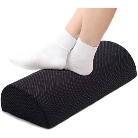 Repose-pieds sous bureau avec rembourrage ergonomique en mousse haute densité, un coussin pour les pieds (noir) pour améliorer la posture et soulager le stress au bureau et à la maison. (1/5)