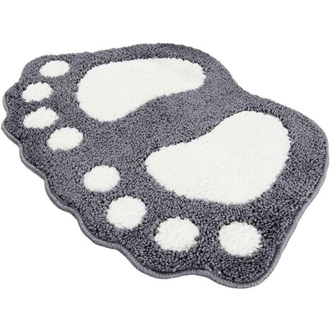 Tapis de bain/d'entrée/de salle de bain - Motif empreintes de pattes adorable, idéal pour les toilettes, la baignoire et la douche. Antidérapant, absorbant, à séchage rapide, lavable et résistant - 40