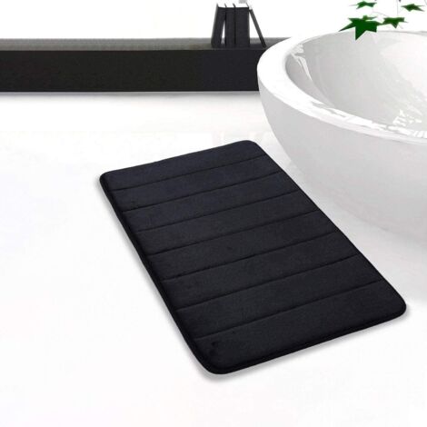 Tapis de bain en mousse à mémoire de forme, absorbant, antidérapant et lavable - 50 x 80 cm, gris (1/5)