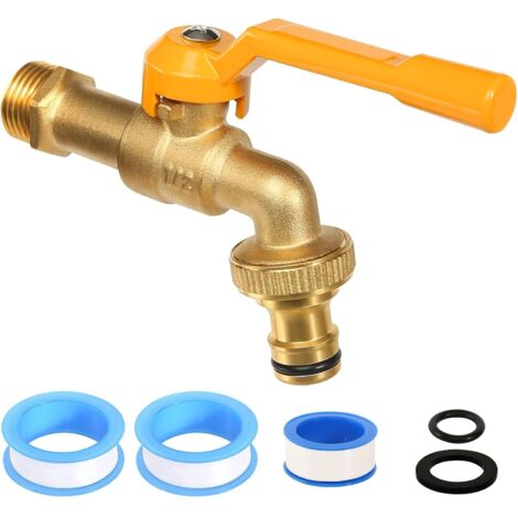 Robinet à Bille 1/2 Pouce - Laiton Nickelé - Résistant Gel et Chaleur - Pour Jardin et Extérieur