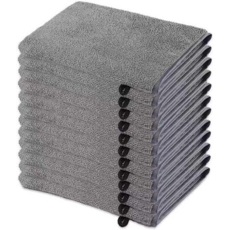 Gant De Toilette - Lot De 12 - Microfibre - Absorbant Et Doux - Pour Visage Corps Et Bain - 21x15 Cm Gris (1/5)