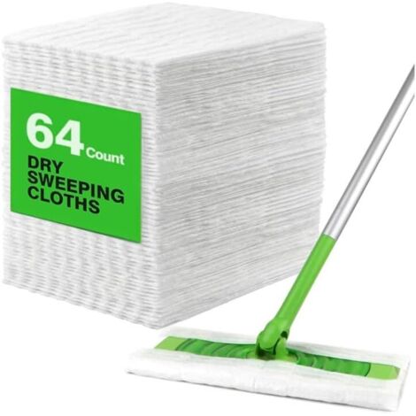 Recharges Balai - 64 Pièces - Microfibre - Action Électrostatique - Sols Carrelés Parquet - Usage Sec (1/5)