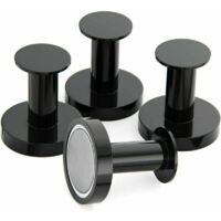 Magnetic Coat Rack for Hanging Coats and Bags, 4 Extremely Strong Black Wall Hooks, Coat Rack for Door with Metal Magnet