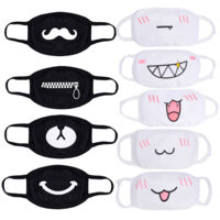 Lot de 9 masques en coton à motifs personnalisés avec nez et dents d'ours et de cochon. Masques réutilisables.