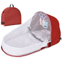 Lit de voyage pour bébé avec moustiquaire et auvent, lit bébé portable, sac à langer, lit bébé pliable avec moustiquaire, nid douillet pour bébé