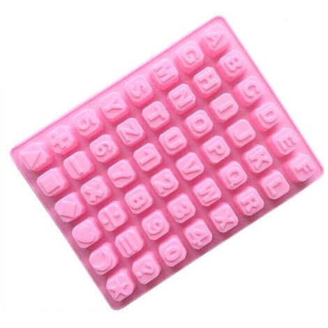 moule en silicone lettres et chiffres pour savon, pâtisserie, chocolat et gâteaux (25 x 17,8 x 1,5 cm, 2,2 x 2,2 cm) (1/4)