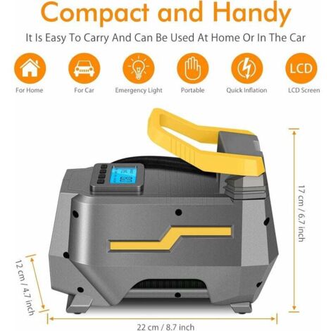 Compresseurs d'air Portables, Orange Gonfleur Pneus Voiture 12V