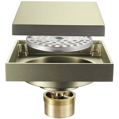 Siphon de Sol carré pour Douche, Couvercle de Siphon de Sol en Acier Inoxydable, passoire, égouttoir de Douche, Siphon de Sol carré, Salle de Bain, Garage et Salle de Bain