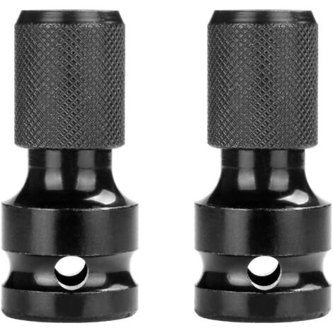 Adaptateurs de douille (lot de 2) : carré 1/2" vers hexagone 1/4", convertisseur de mandrin à dégagement rapide pour clé à cliquet à chocs et porte-embouts. (1/5)