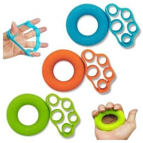 Renfort et extenseur de poigne, appareil de musculation pour exercices de préhension, pour les avant-bras - Lot de 6 (1/5)