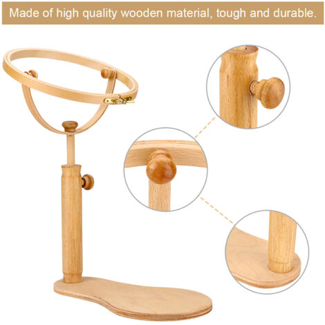 Support à broder, cercle à broder en bois, cadre à broder et à point de croix, outil de couture réglable (1/5)