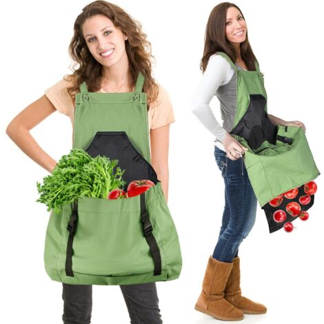 Tablier de jardinage avec poches, tablier de jardinage pour la récolte, le jardinage, le désherbage, le nettoyage de la maison, imperméable et réglable (1/5)
