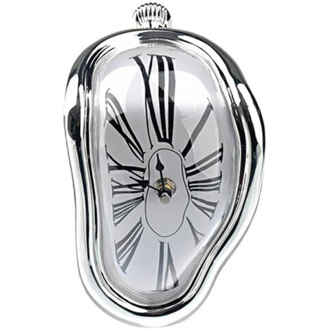 Horloge décorative d'angle Creative Home Seat Twisted Clock, horloge fondante, horloge numérique romaine, horloge murale rétro, horloge Time and Space. (1/5)