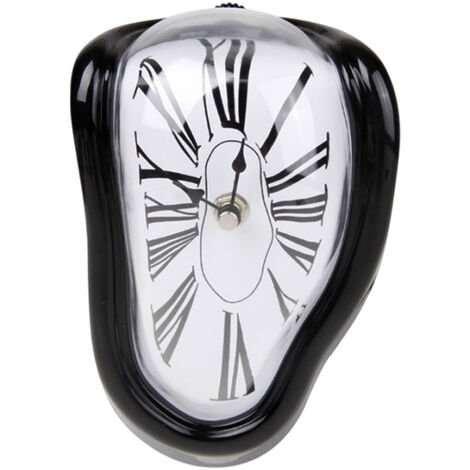 Horloge décorative d'angle Creative Home Seat Twisted Clock, horloge fondante, horloge numérique romaine, horloge murale rétro, horloge Time and Space. (1/5)