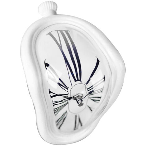 Horloge décorative d'angle Creative Home Seat Twisted Clock, horloge fondante, horloge numérique romaine, horloge murale rétro, horloge Time and Space. (1/5)