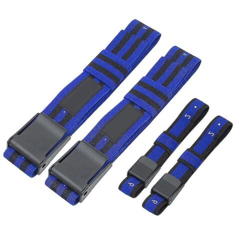 Bandes élastiques pour fessiers, bandes de restriction du flux sanguin pour femmes, renforcement des fessiers et des hanches, ajustables - Bleues avec chiffres (1/5)