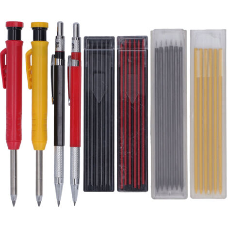 Ensemble de porte-mines de charpentier avec 40 recharges, outil simple d'utilisation pour le travail du bois à trou profond (1/5)