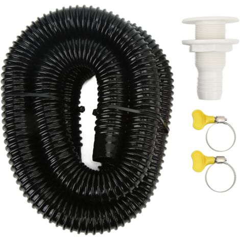Kit d'installation de pompe de cale marine avec colliers de serrage et raccord traversant pour bateaux, yachts et camping-cars, noir, 1 1/8 po (1/5)