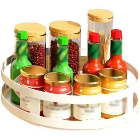 Étagère de rangement de cuisine rotative à 360 degrés, support pour épices, boîte de rangement pour huile, sel, sauce, vinaigre, support pour pots d'épices (1/5)