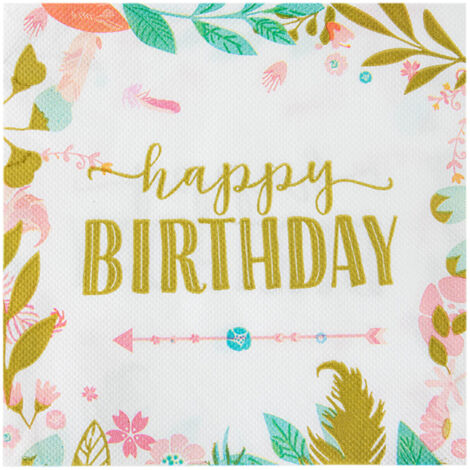 Serviettes (lot de 60) │ Motif anniversaire « Joyeux anniversaire » │ Serviettes en papier 33x33cm │ Accessoires de fête en tissu (lot de 60 serviettes « Joyeux anniversaire ») (1/5)